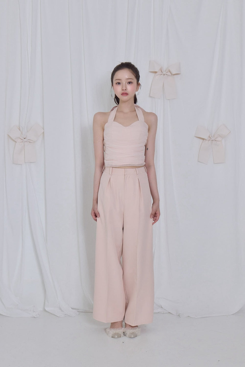 lace tag slacks wide pants