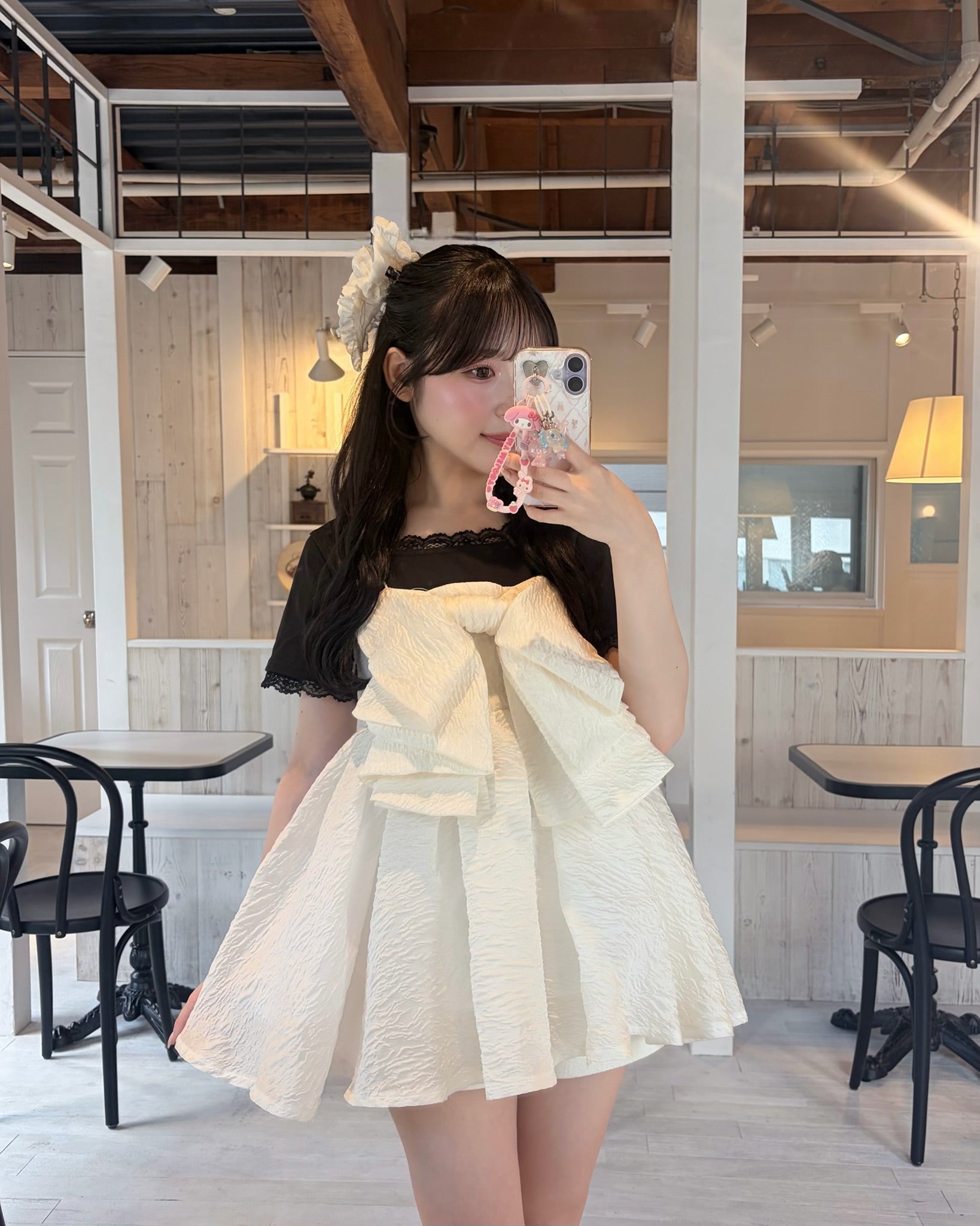 ribbon jacquard cami tops