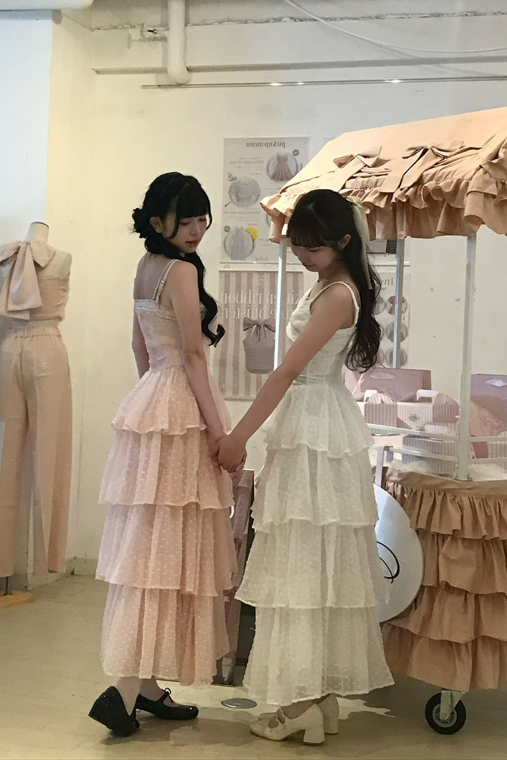 frill tiered cami long dress