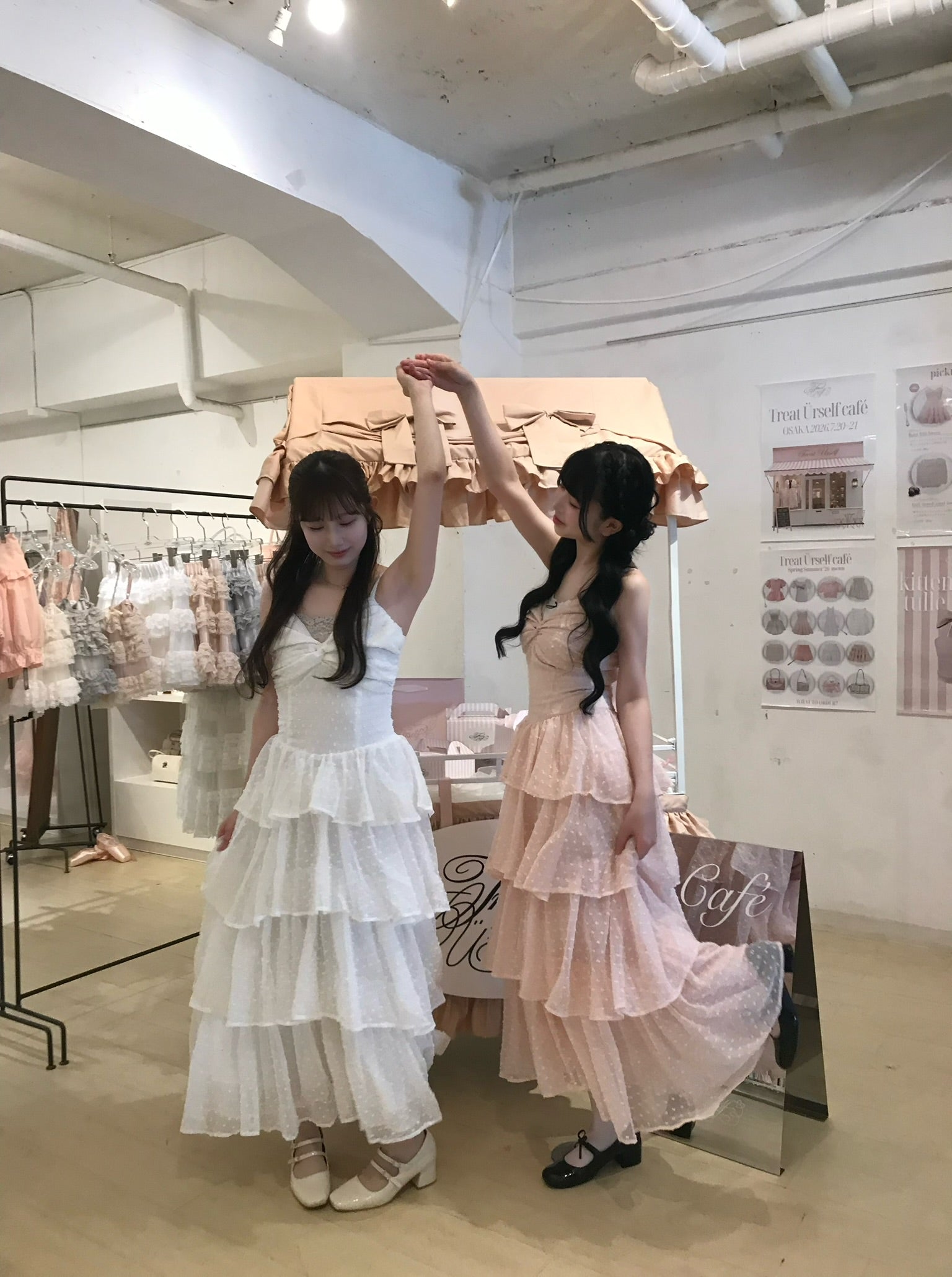frill tiered cami long dress