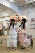 frill tiered cami long dress