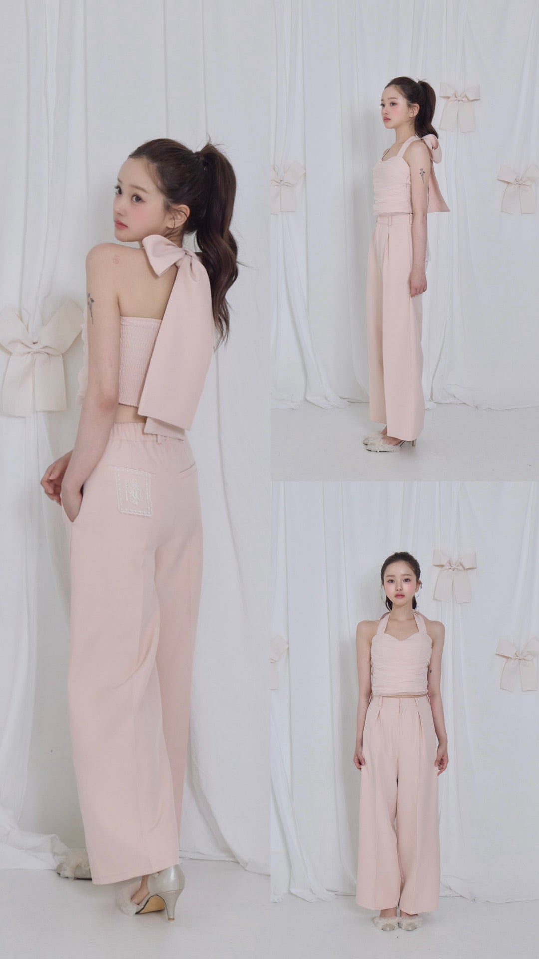 lace tag slacks wide pants