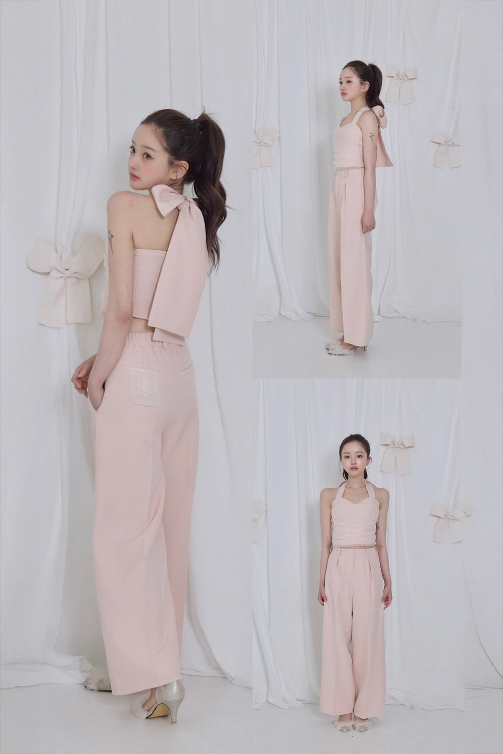 lace tag slacks wide pants