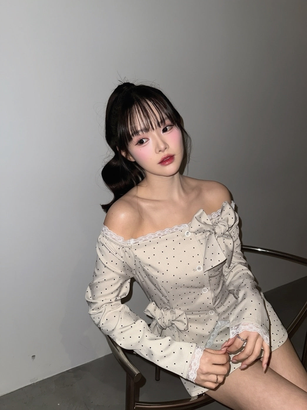 Juliet ribbon dot tops