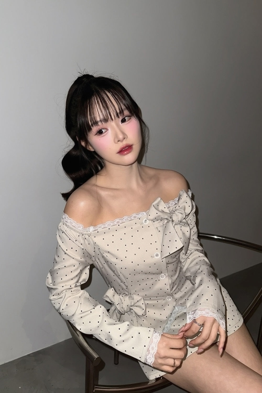 Juliet ribbon dot tops