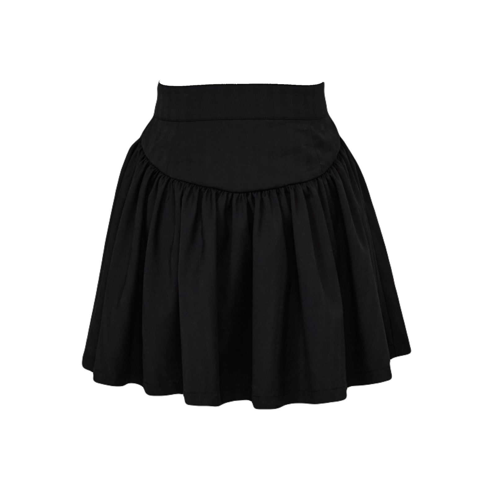 Gather flare mini skirt