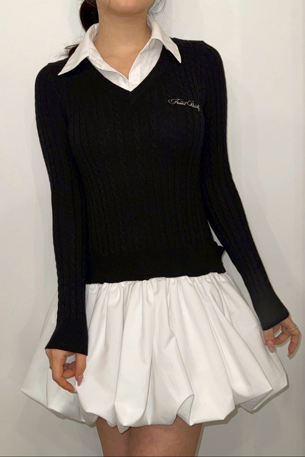 knit shirts docking ballon one-piece