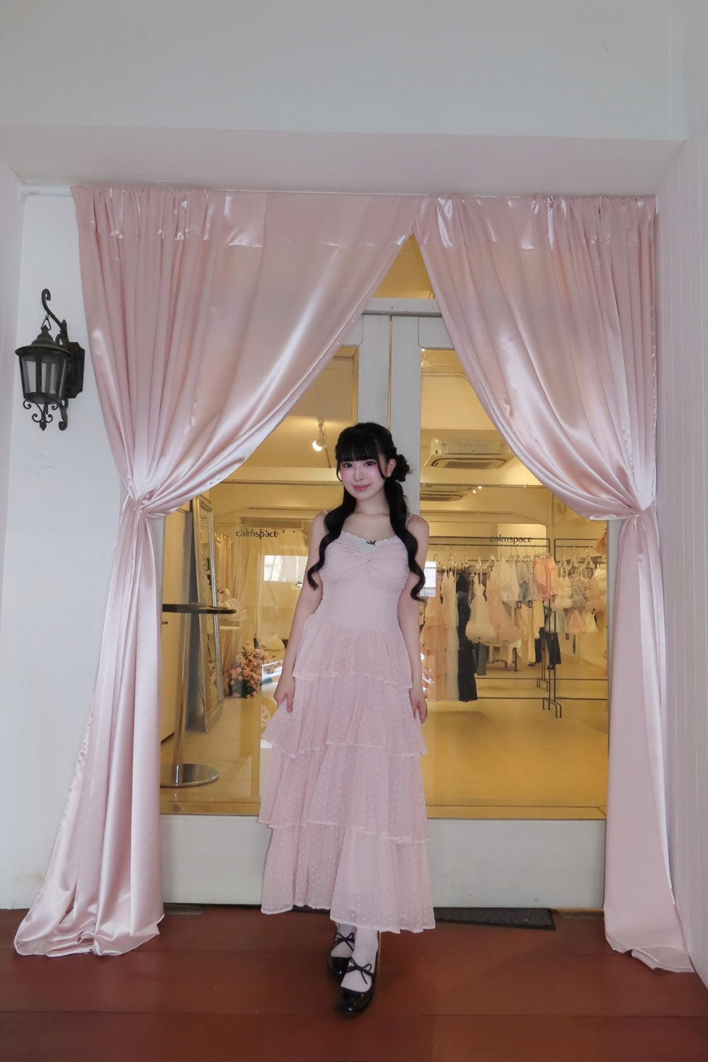 frill tiered cami long dress