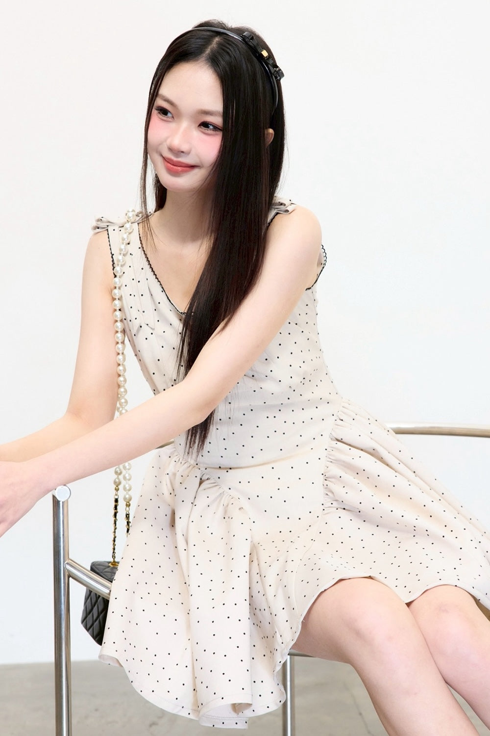 Juliet ribbon dot one-piece