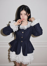 【予約販売】navy peplum spring  jacket