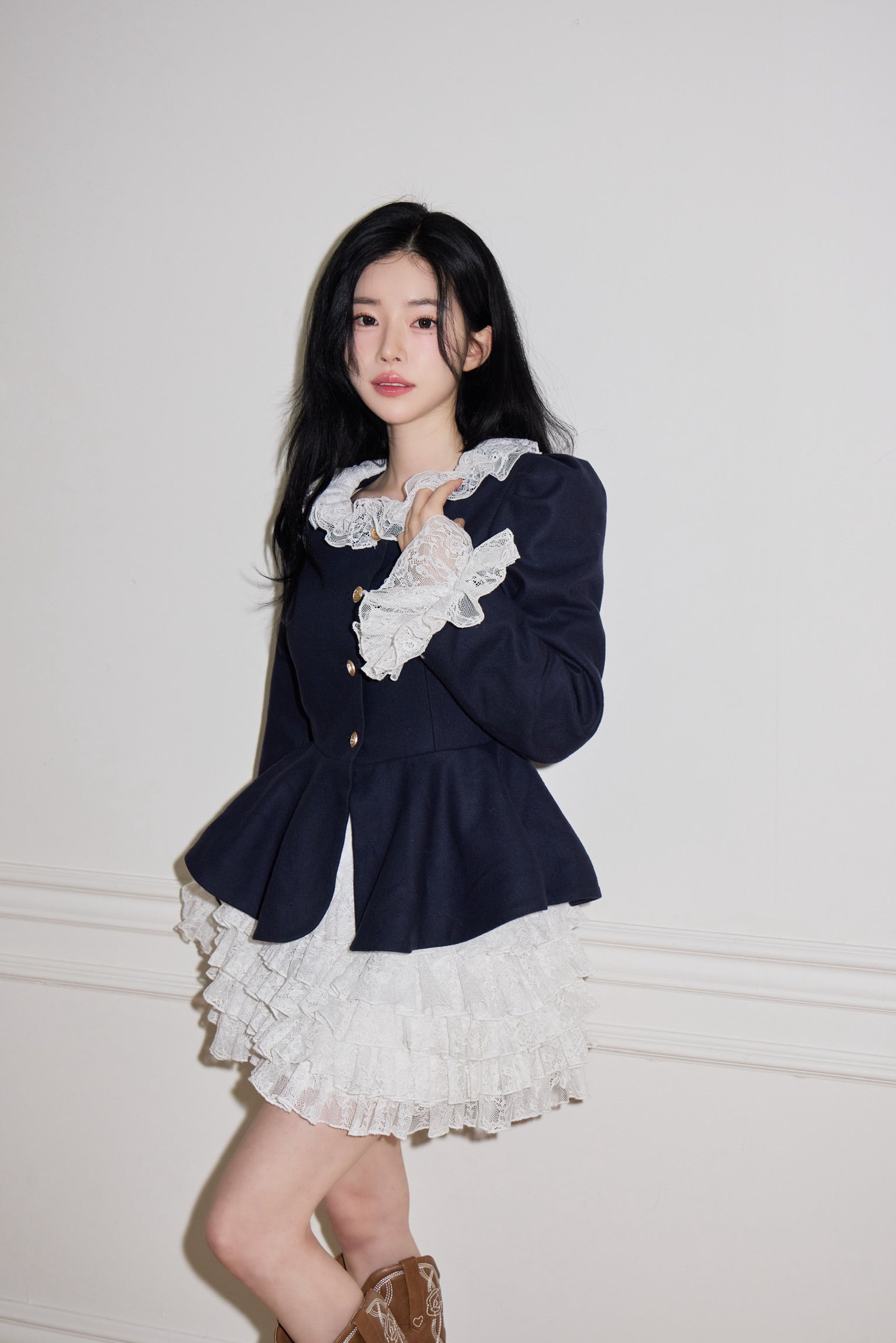 【予約販売】navy peplum spring  jacket