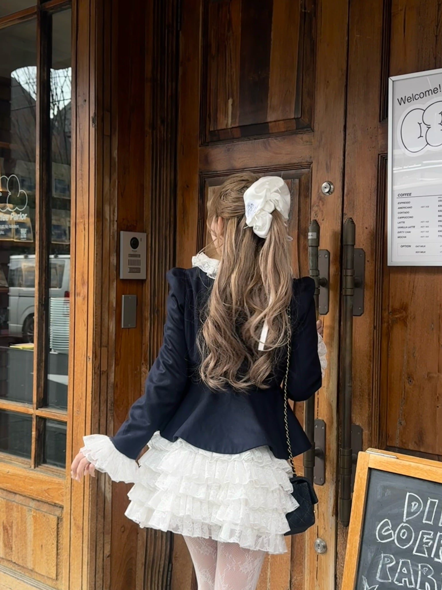 navy peplum spring jacket – Treat Ürself