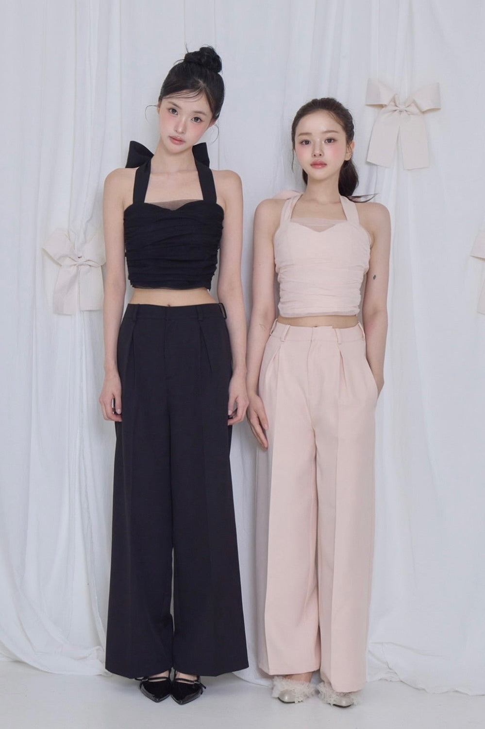 lace tag slacks wide pants
