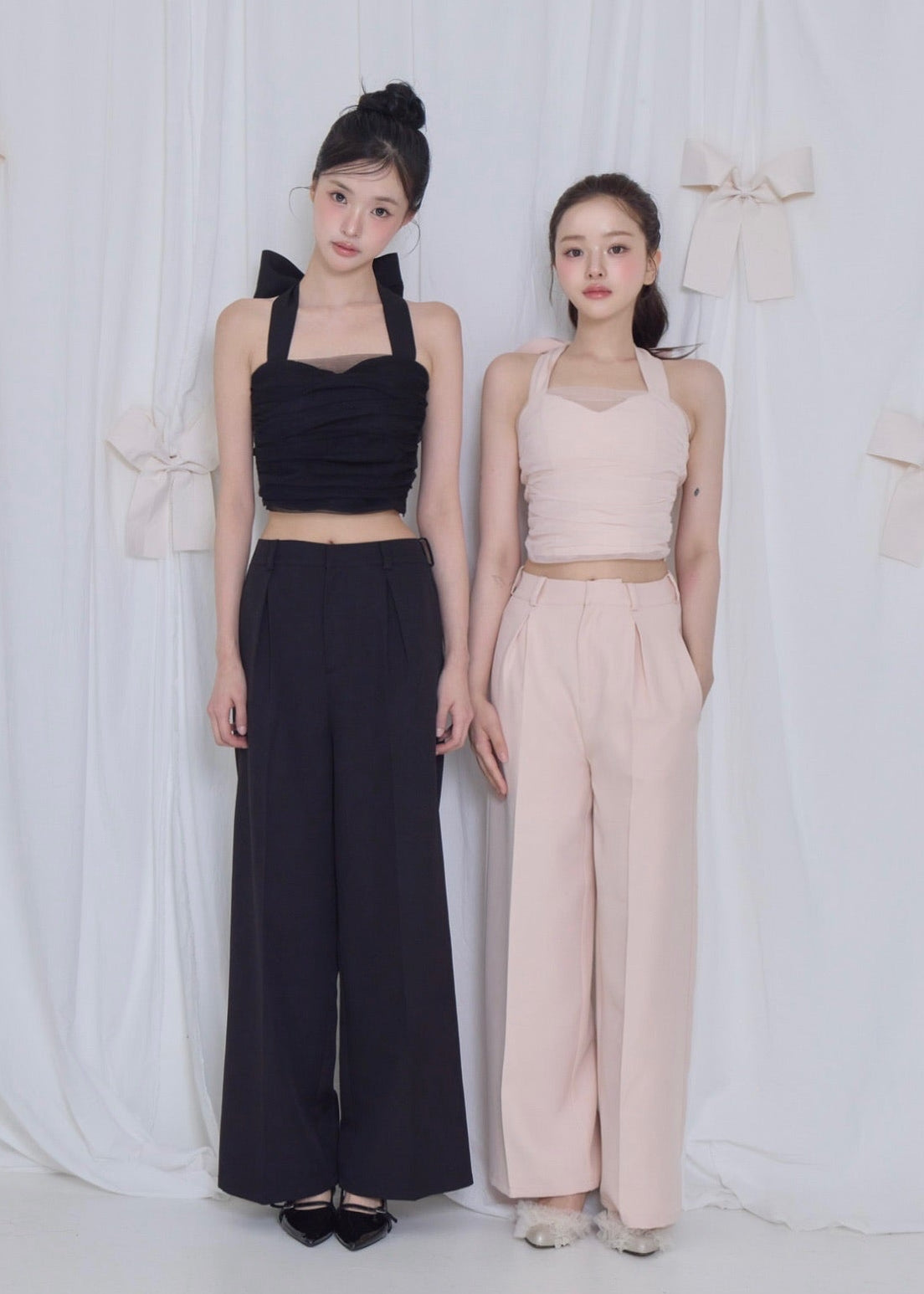 lace tag slacks wide pants