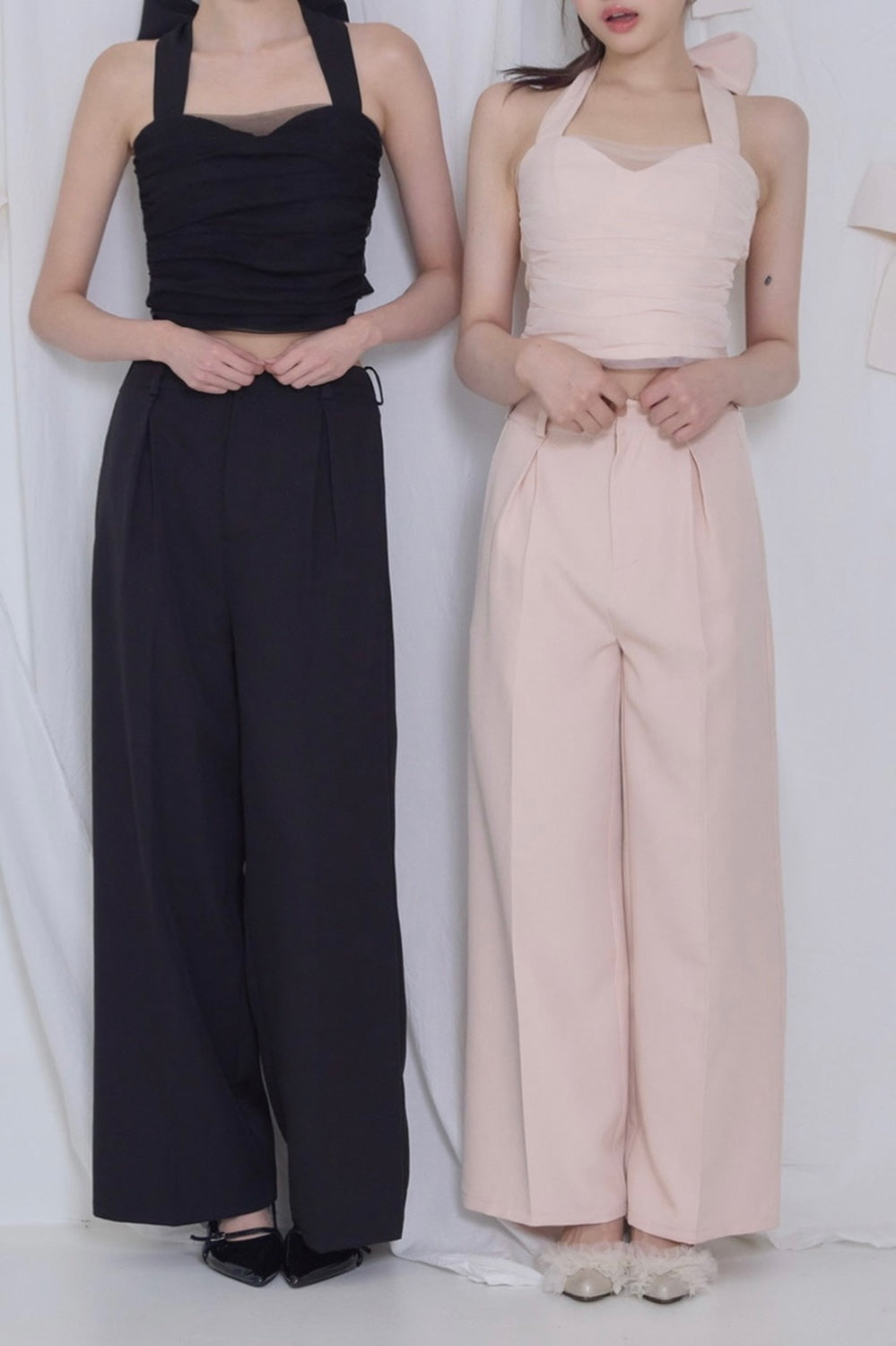 lace tag slacks wide pants