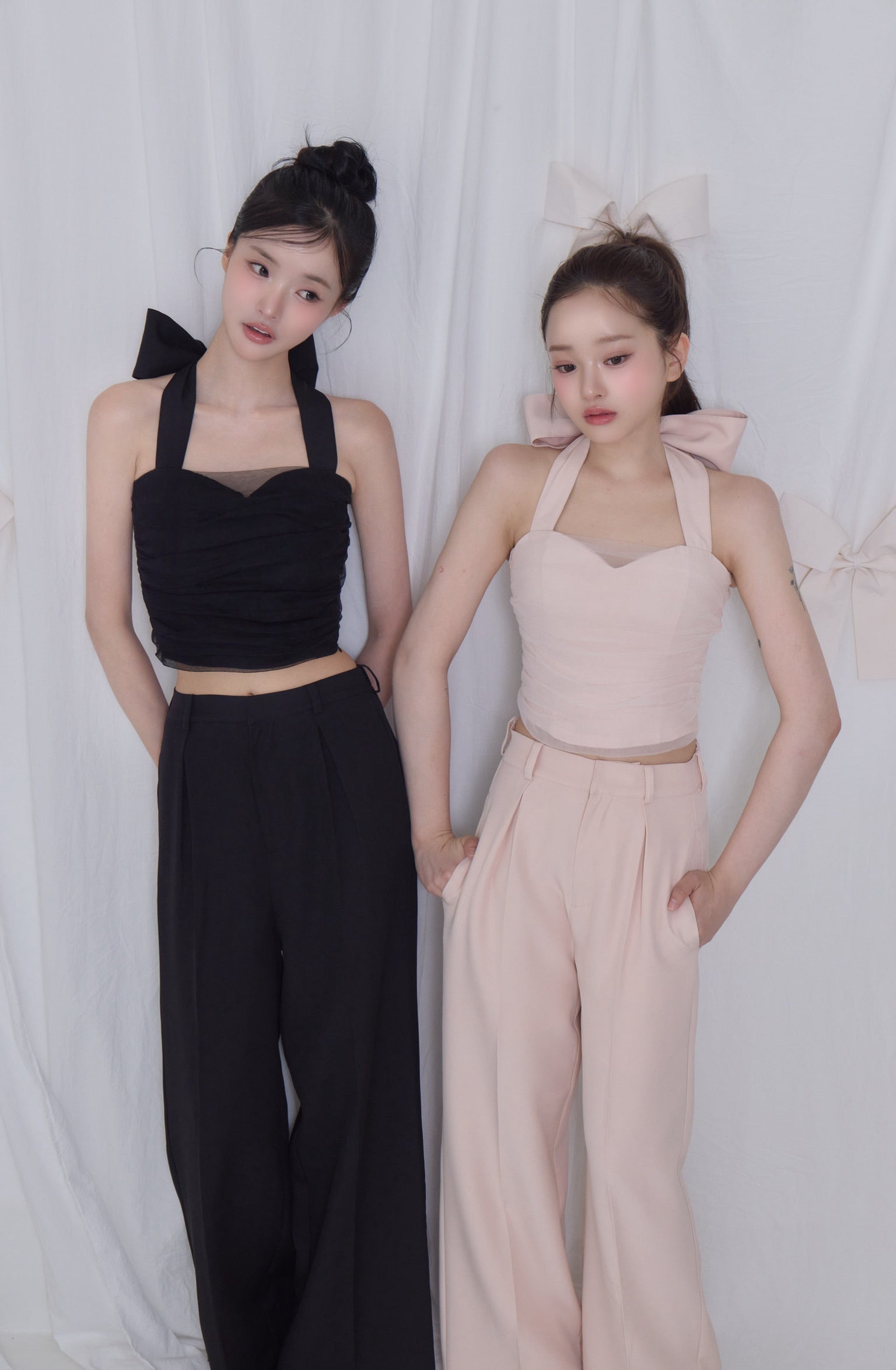 lace tag slacks wide pants