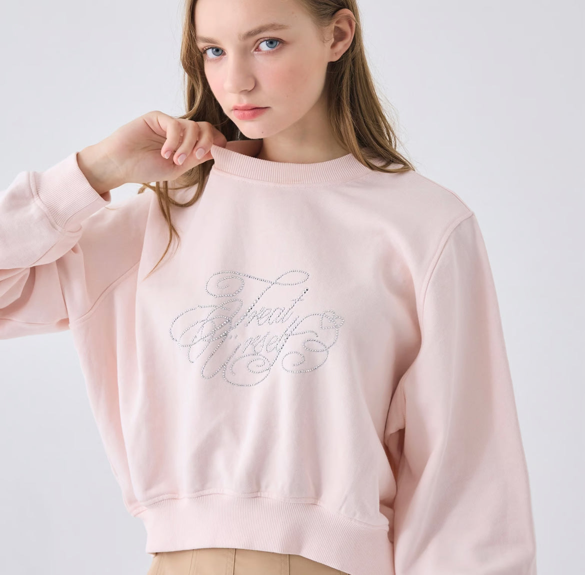 Treat Ürself logo rhinestone sweat