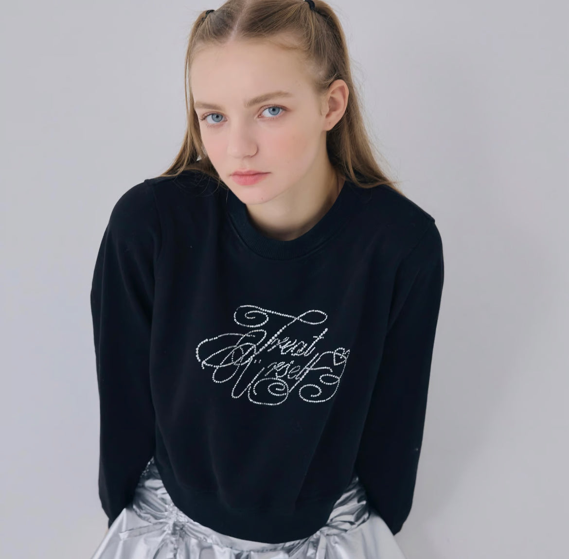 Treat Ürself logo rhinestone sweat