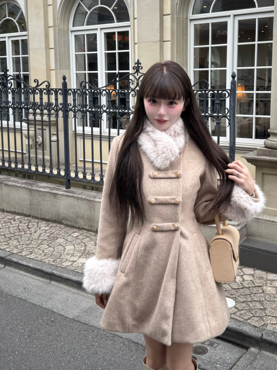 予約商品　Muse fur flare coat（beige）