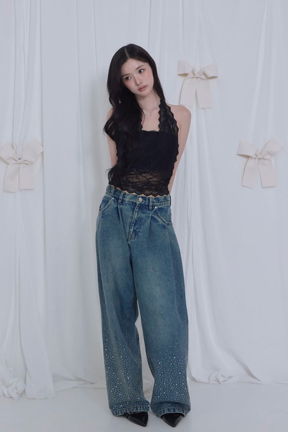 Treat Ürself Crystal bijou denim