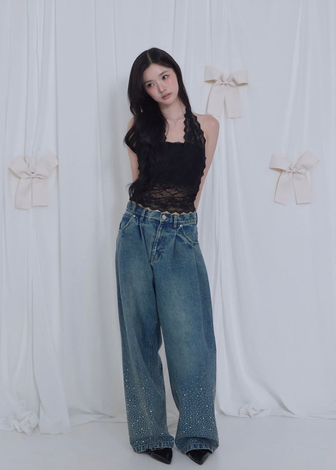 Treat Ürself Crystal bijou denim