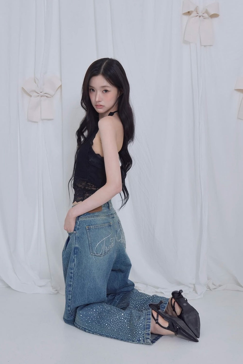 Treat Ürself Crystal bijou denim