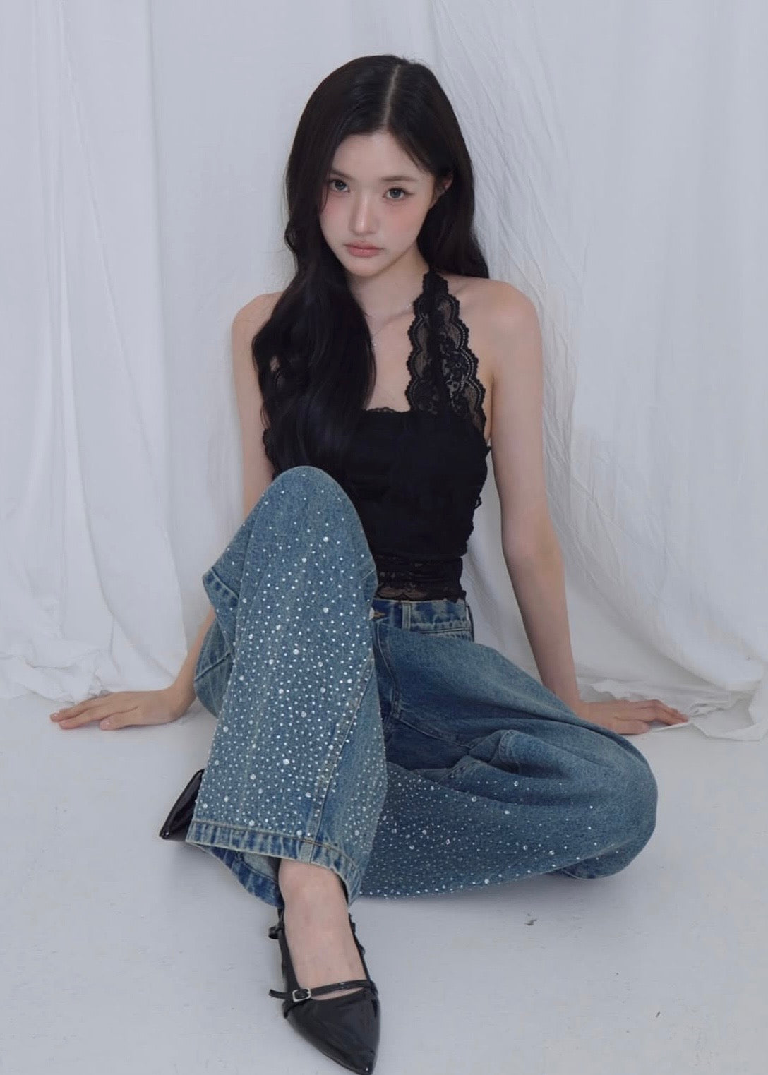 Treat Ürself Crystal bijou denim