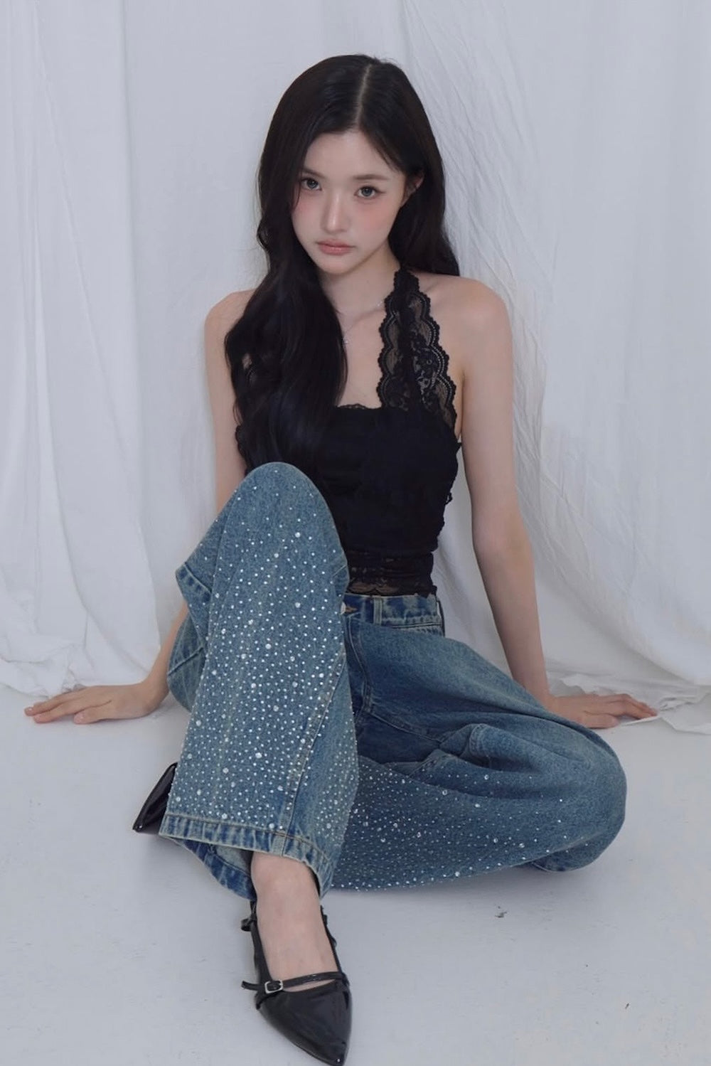 Treat Ürself Crystal bijou denim