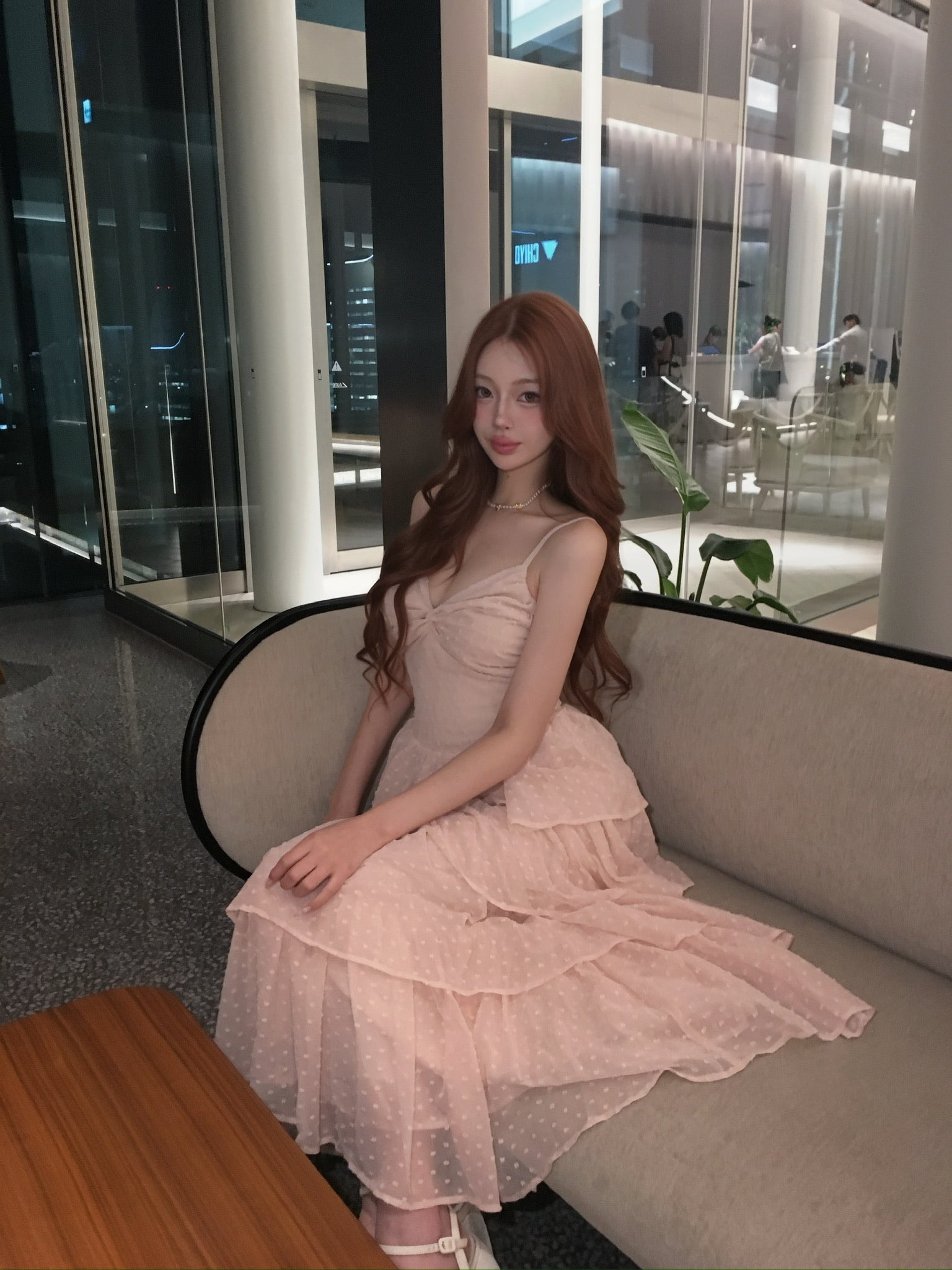 frill tiered cami long dress