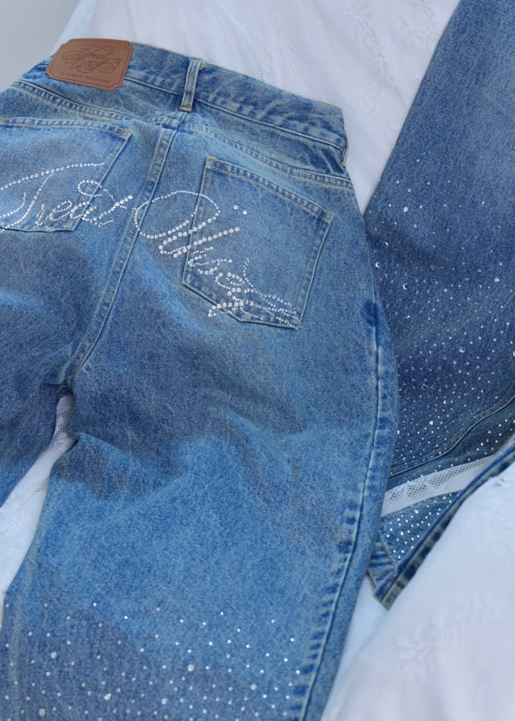 Treat Ürself Crystal bijou denim