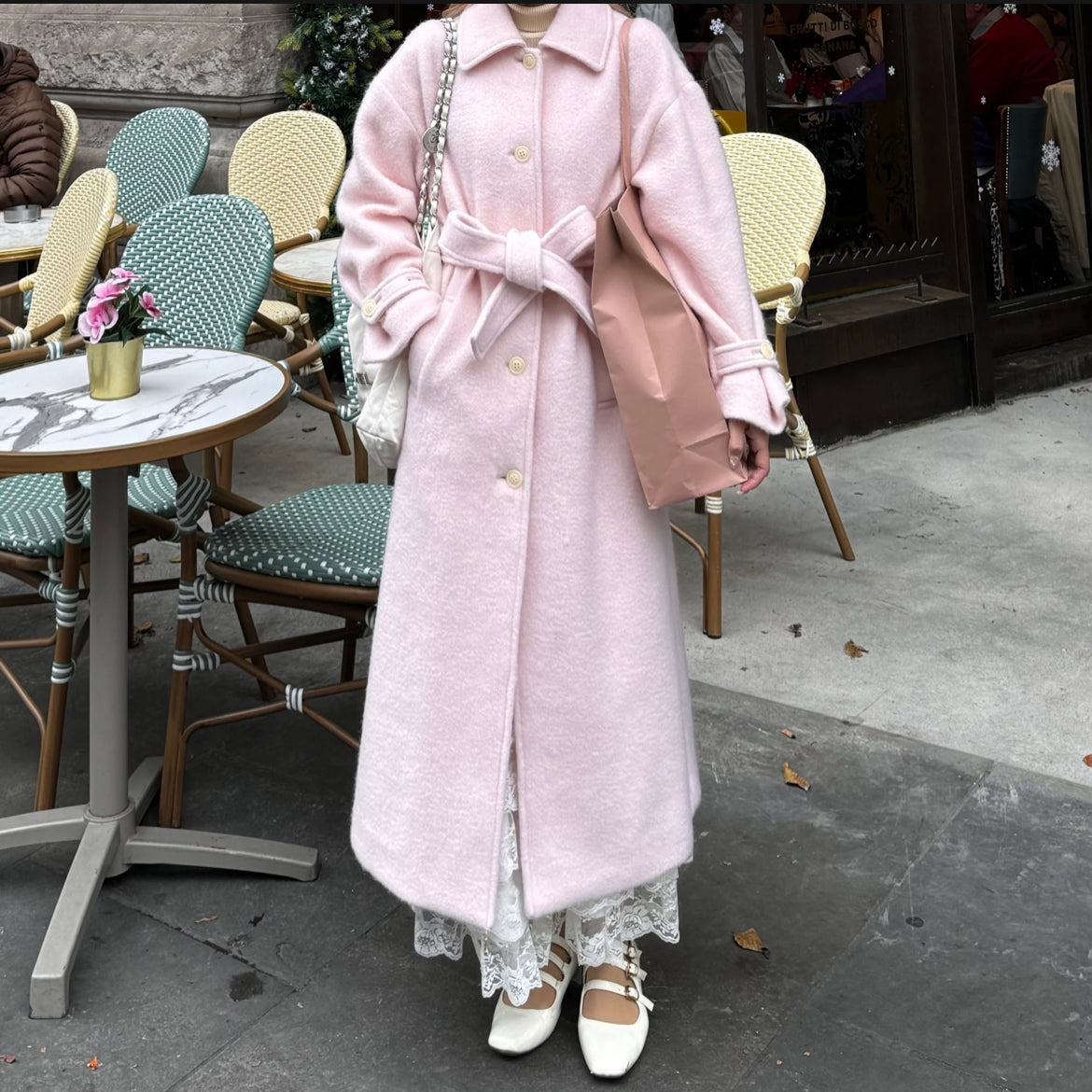 British classical long coat(pink)