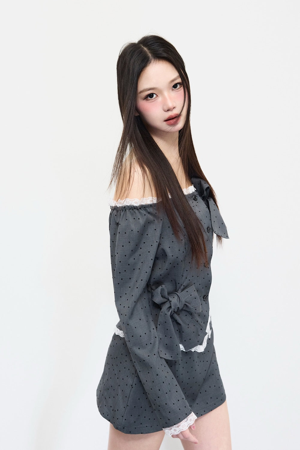 Juliet ribbon dot tops