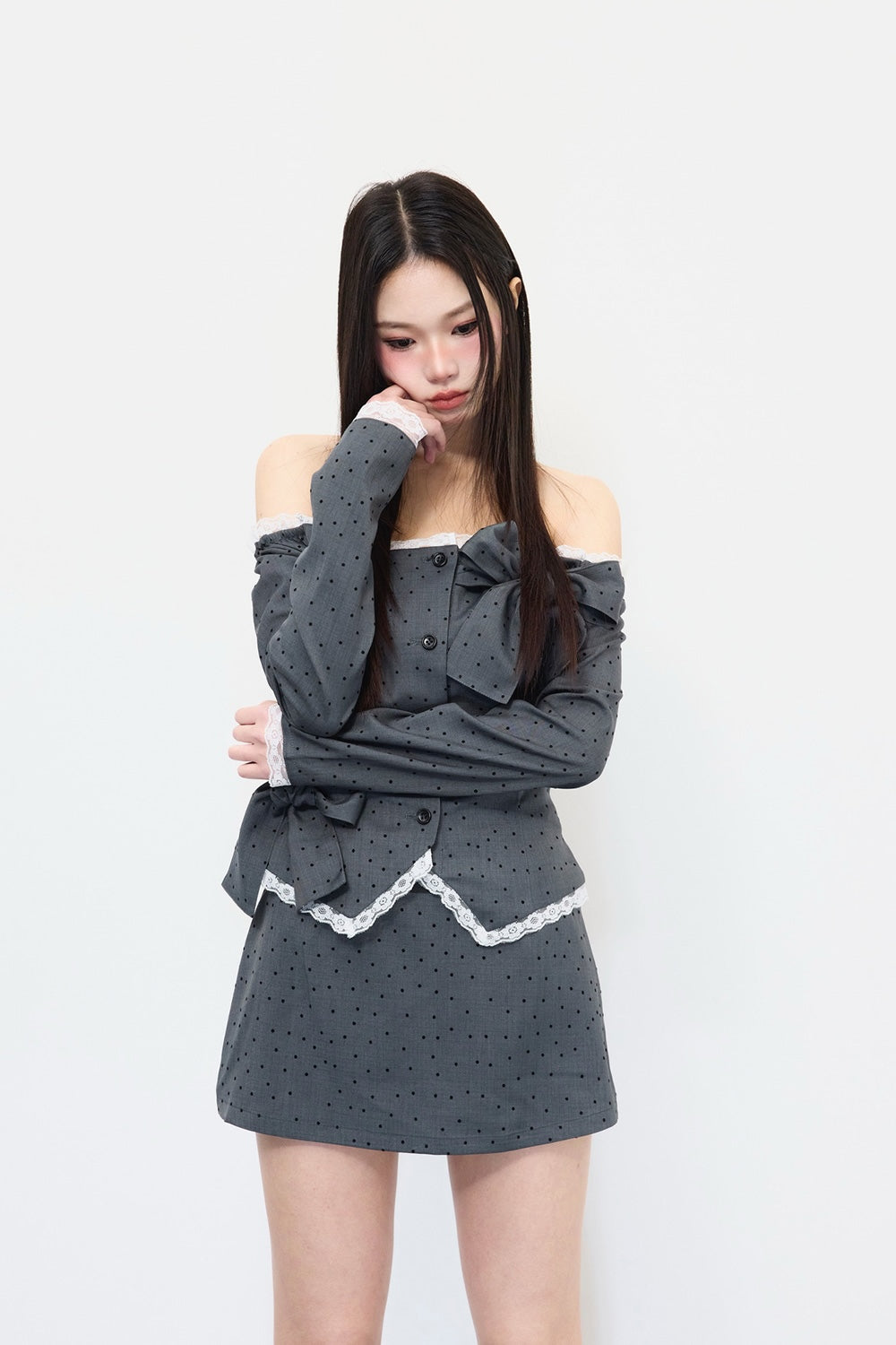 Juliet ribbon dot tops