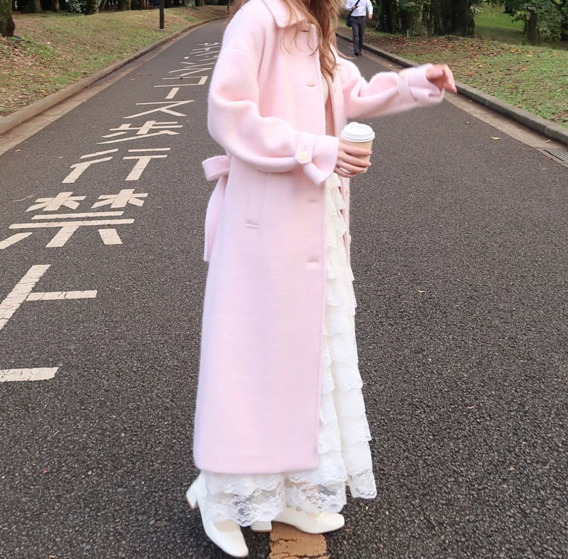 British classical long coat(pink)