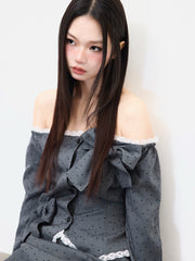 Juliet ribbon dot tops