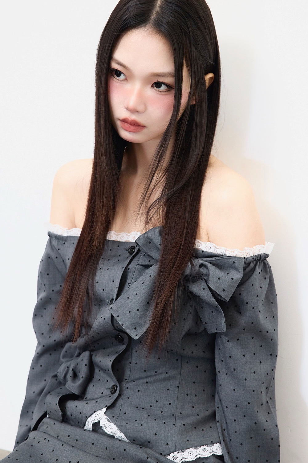 Juliet ribbon dot tops