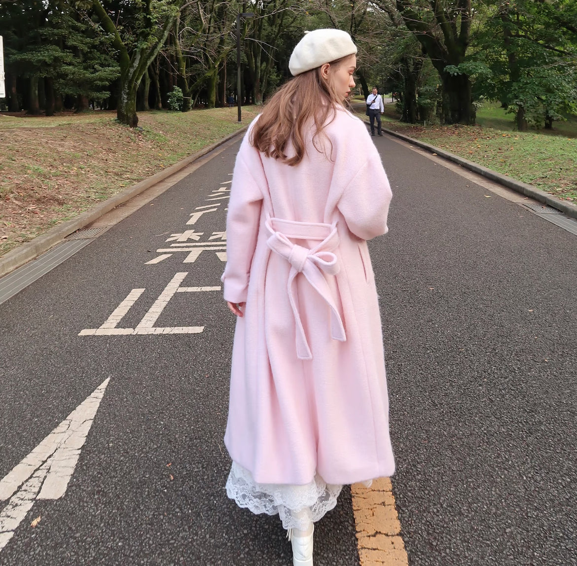 British classical long coat(pink)