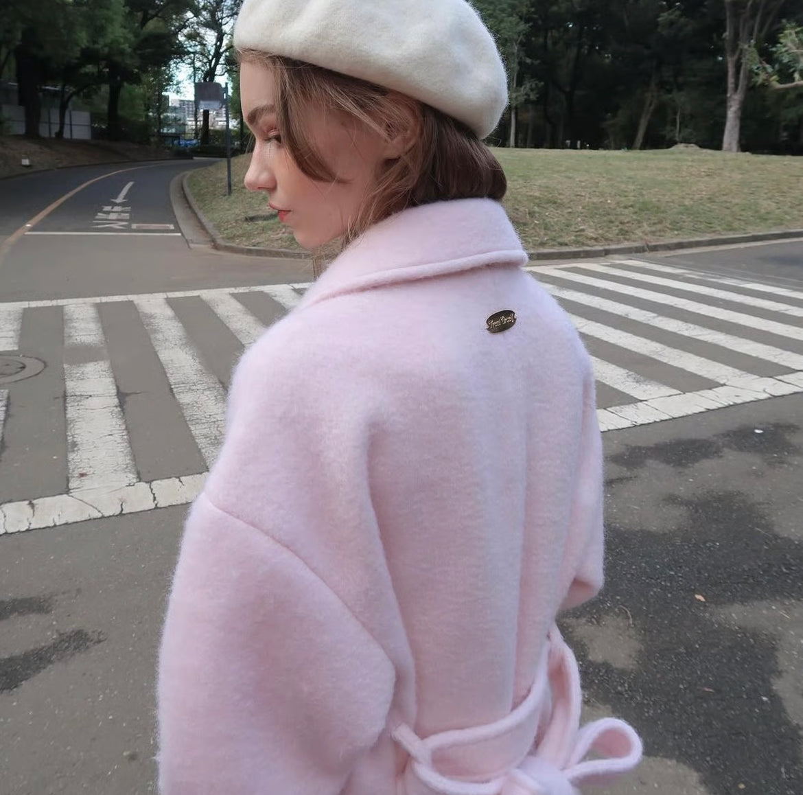 British classical long coat(pink)