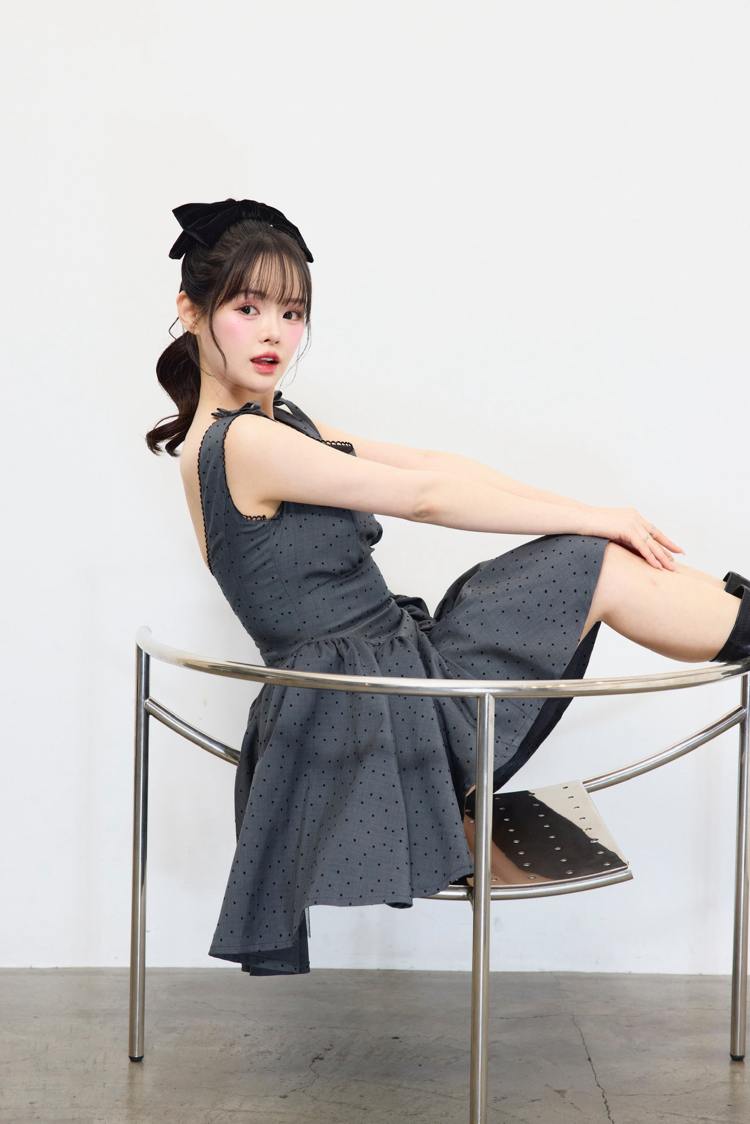 Juliet ribbon dot one-piece – Treat Ürself