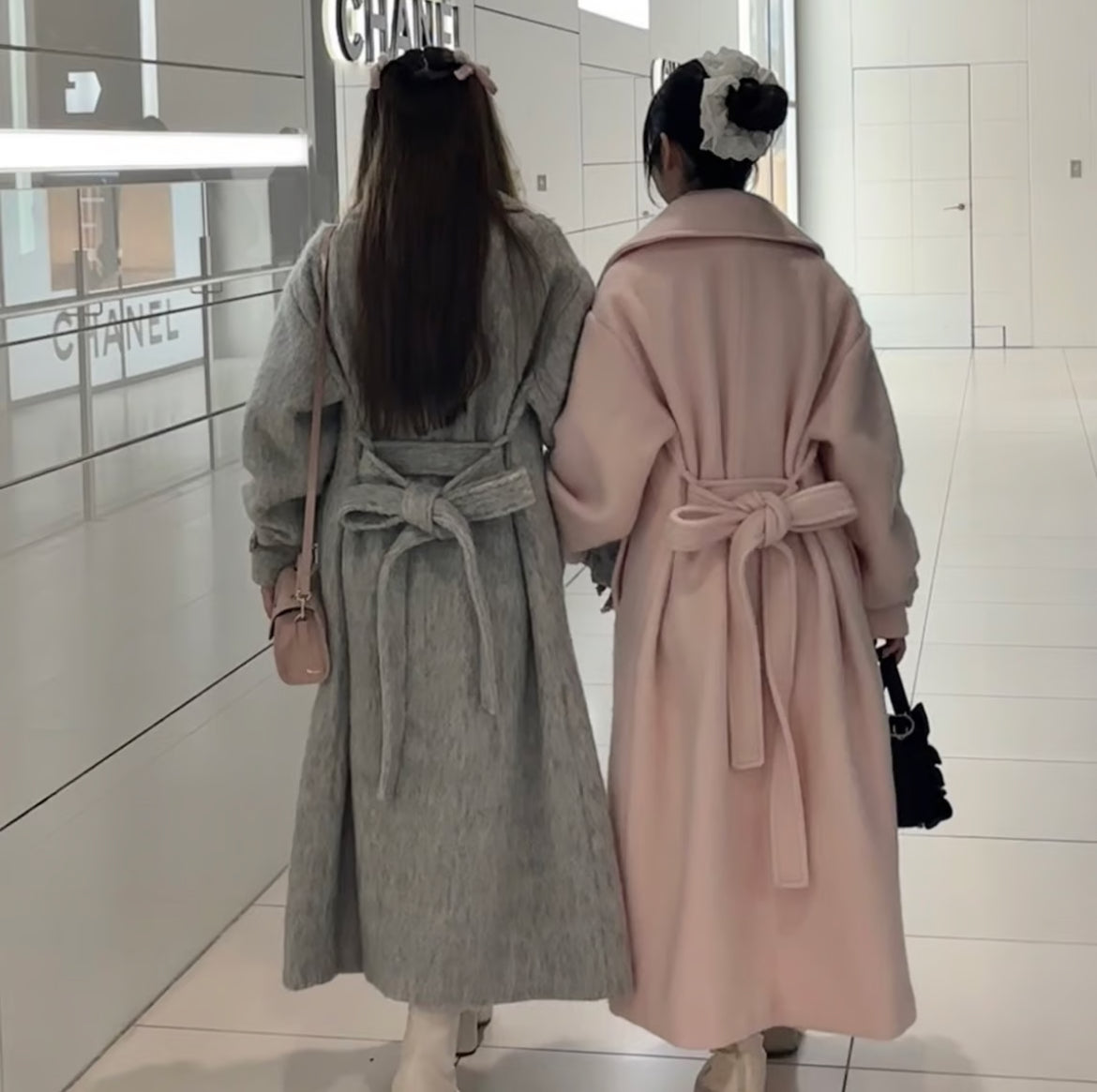 British classical long coat(pink)