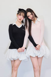 knit shirts docking ballon one-piece
