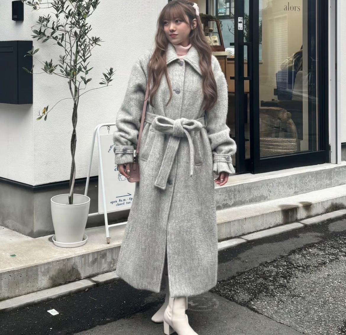 British classical long coat (gray)