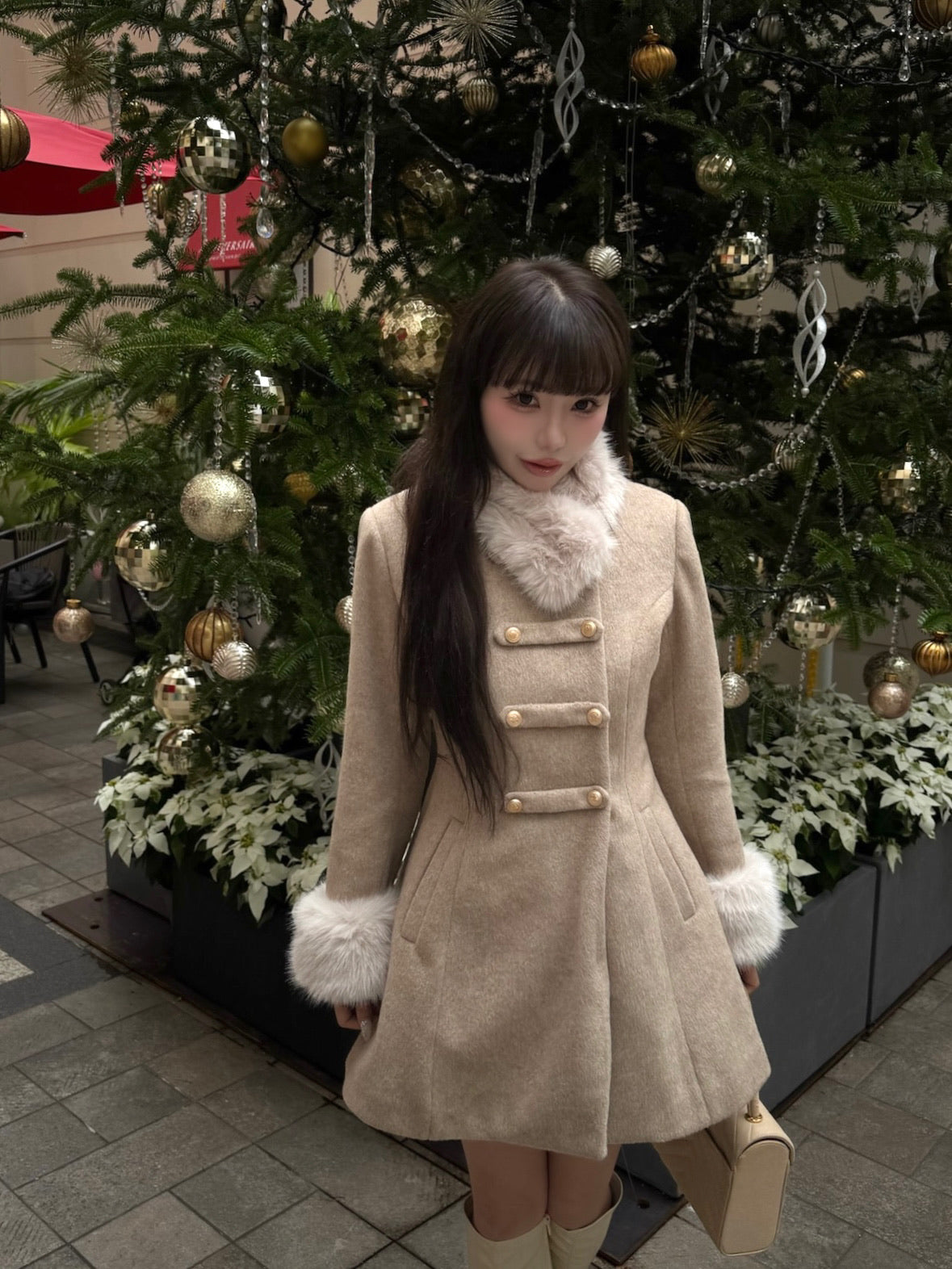 予約商品　Muse fur flare coat（beige）