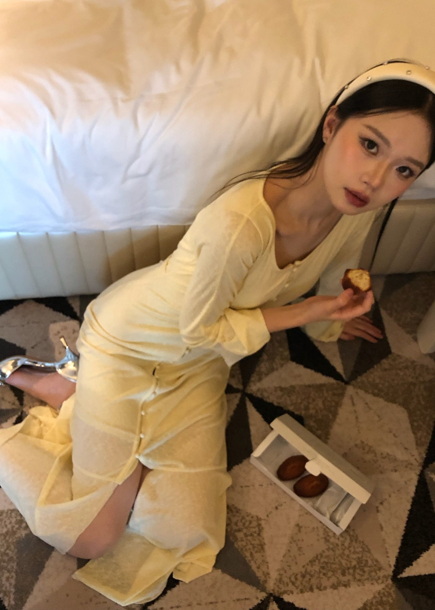 Sheer Cut Flare long one-piece