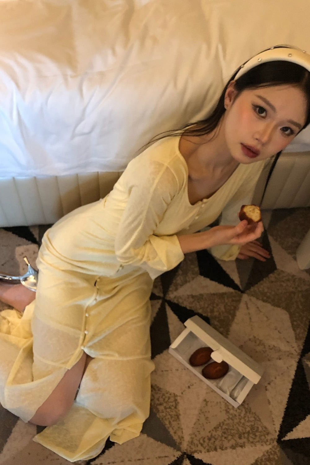 Sheer Cut Flare long one-piece