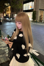 Rose motif pullover