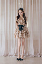 Frill chiffon mini dress