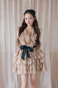Frill chiffon mini dress