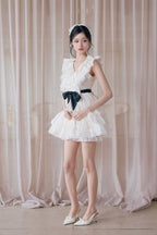 Frill chiffon mini dress
