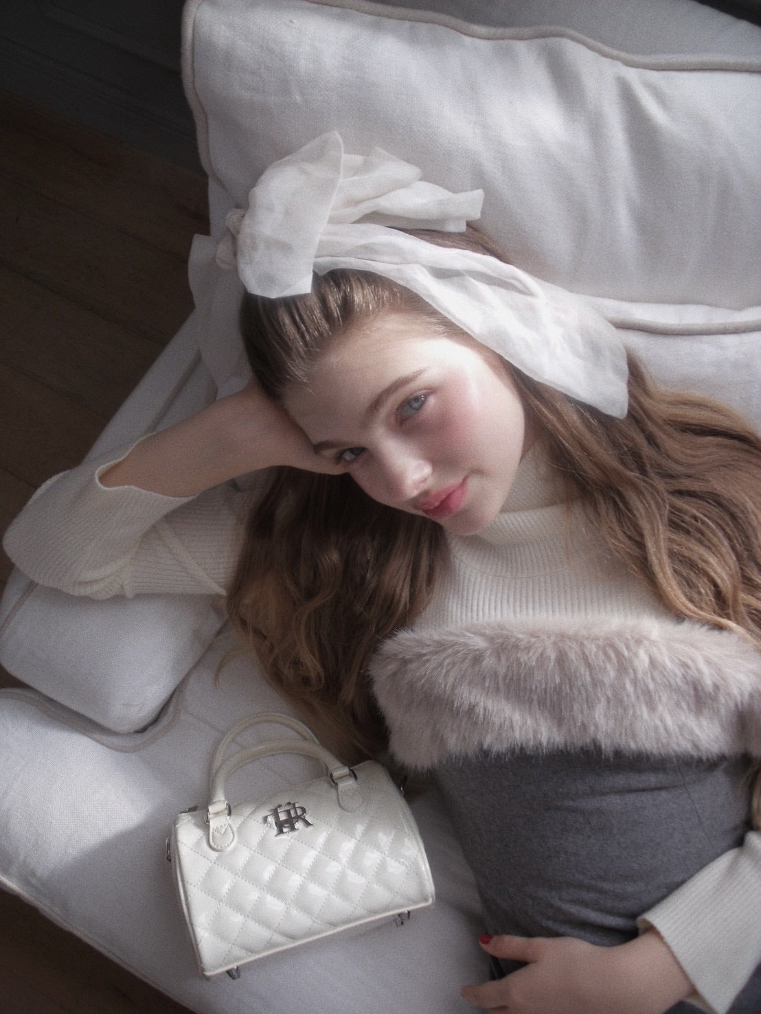 lady fur camisole one-piece